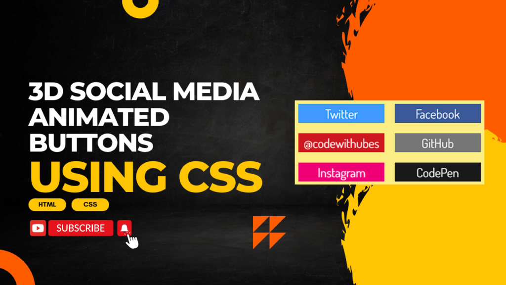 3D Social Media Animated Buttons