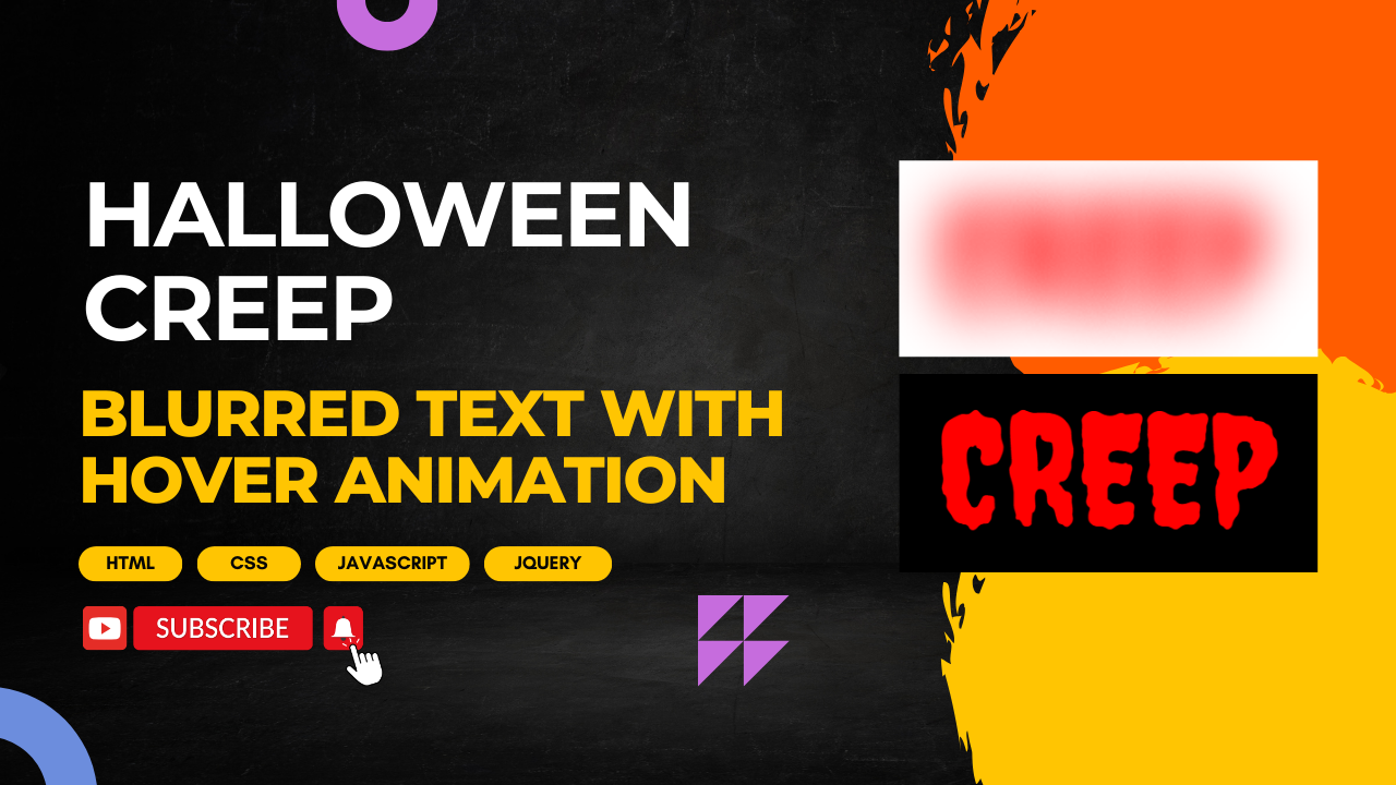 Halloween Creep Effect Blurred Text with Hover Animation using CSS