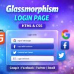Glassmorphism Login Page with Google, Facebook & Twitter Login